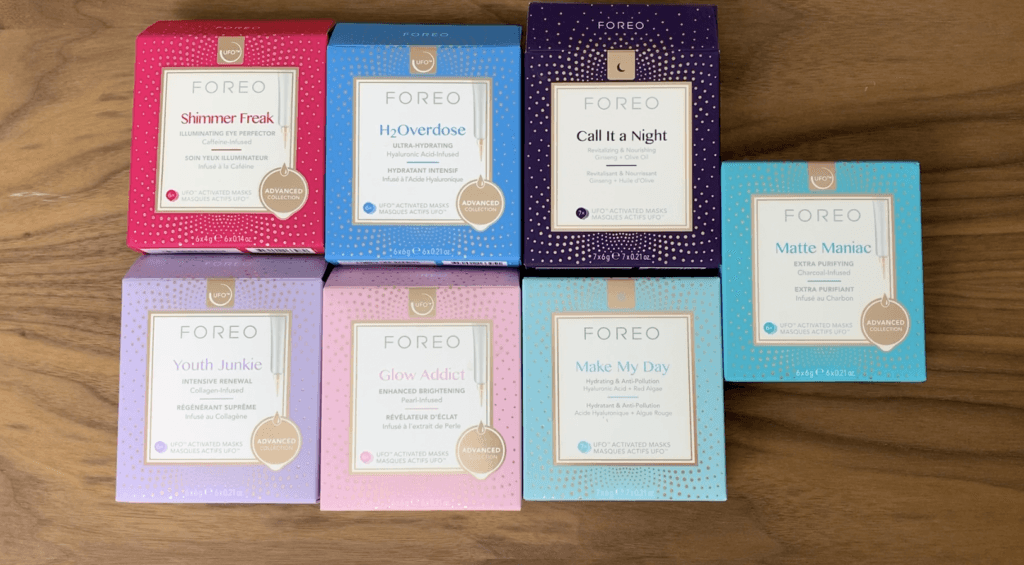 foreo ufo facial light, masks